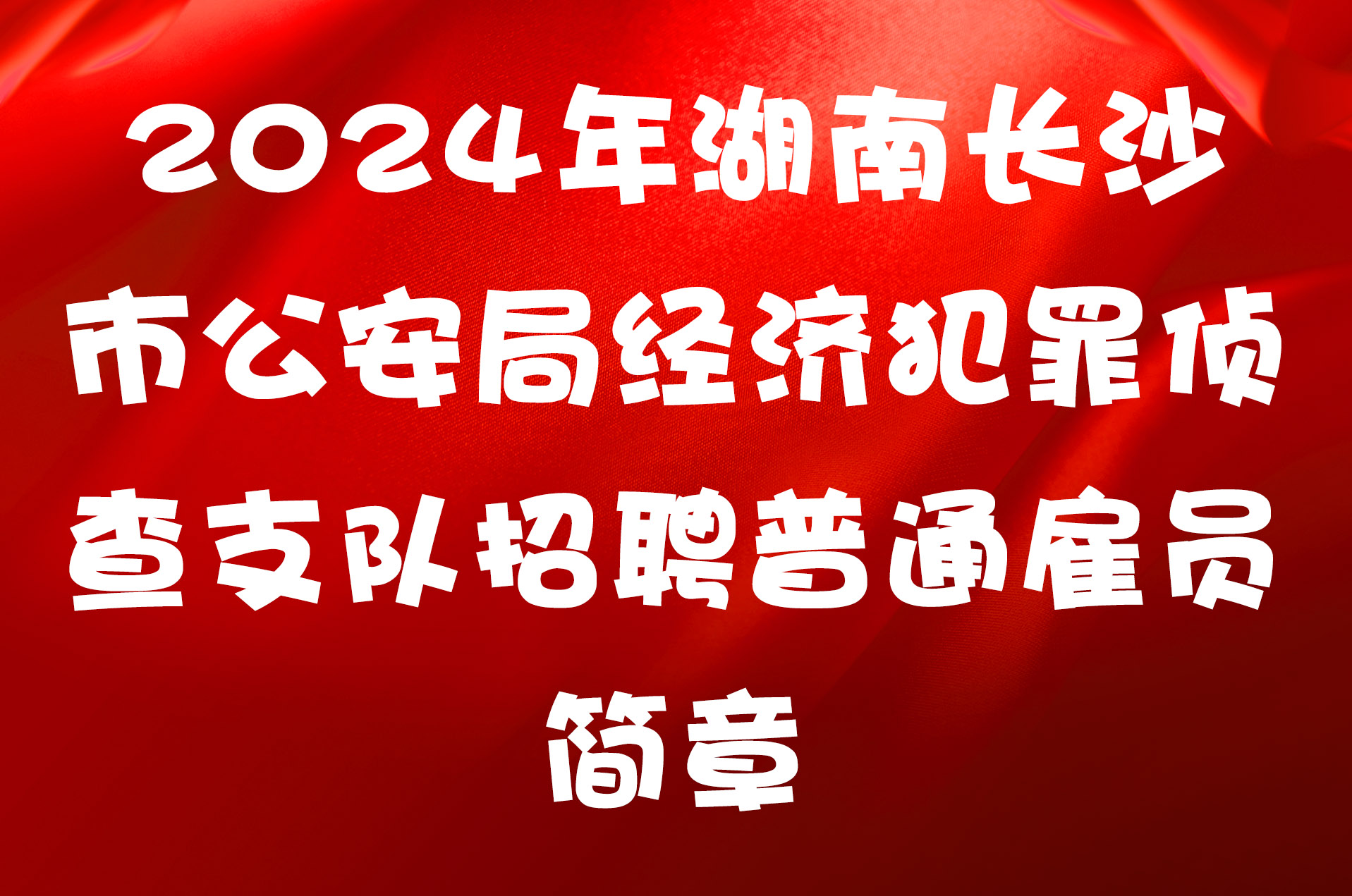 2024年湖南长沙市公安局经济犯罪侦查支队招聘普通雇员​简章