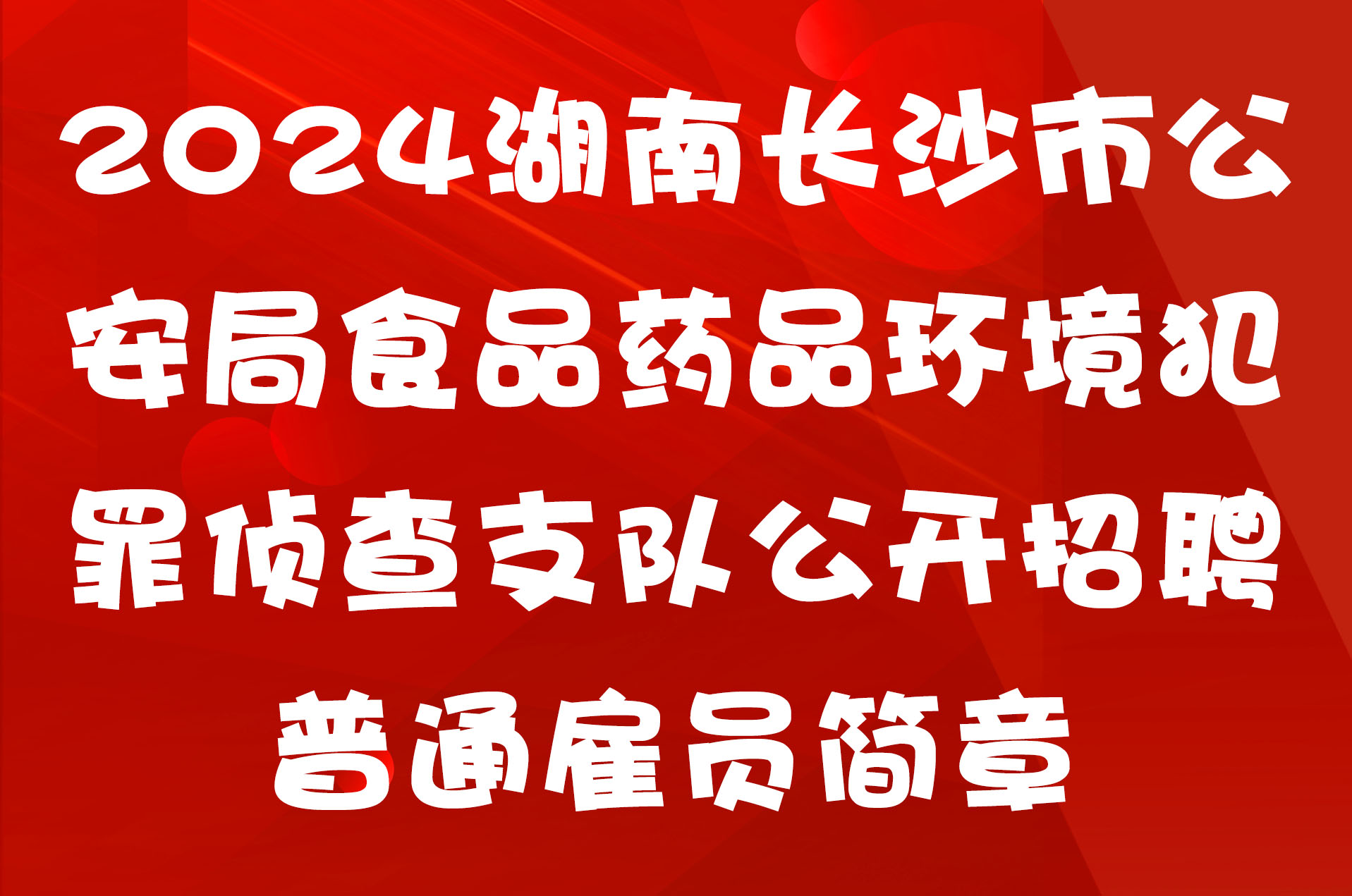 2024湖南长沙市公安局食品药品环境犯罪侦查支队公开招聘普通雇员简章