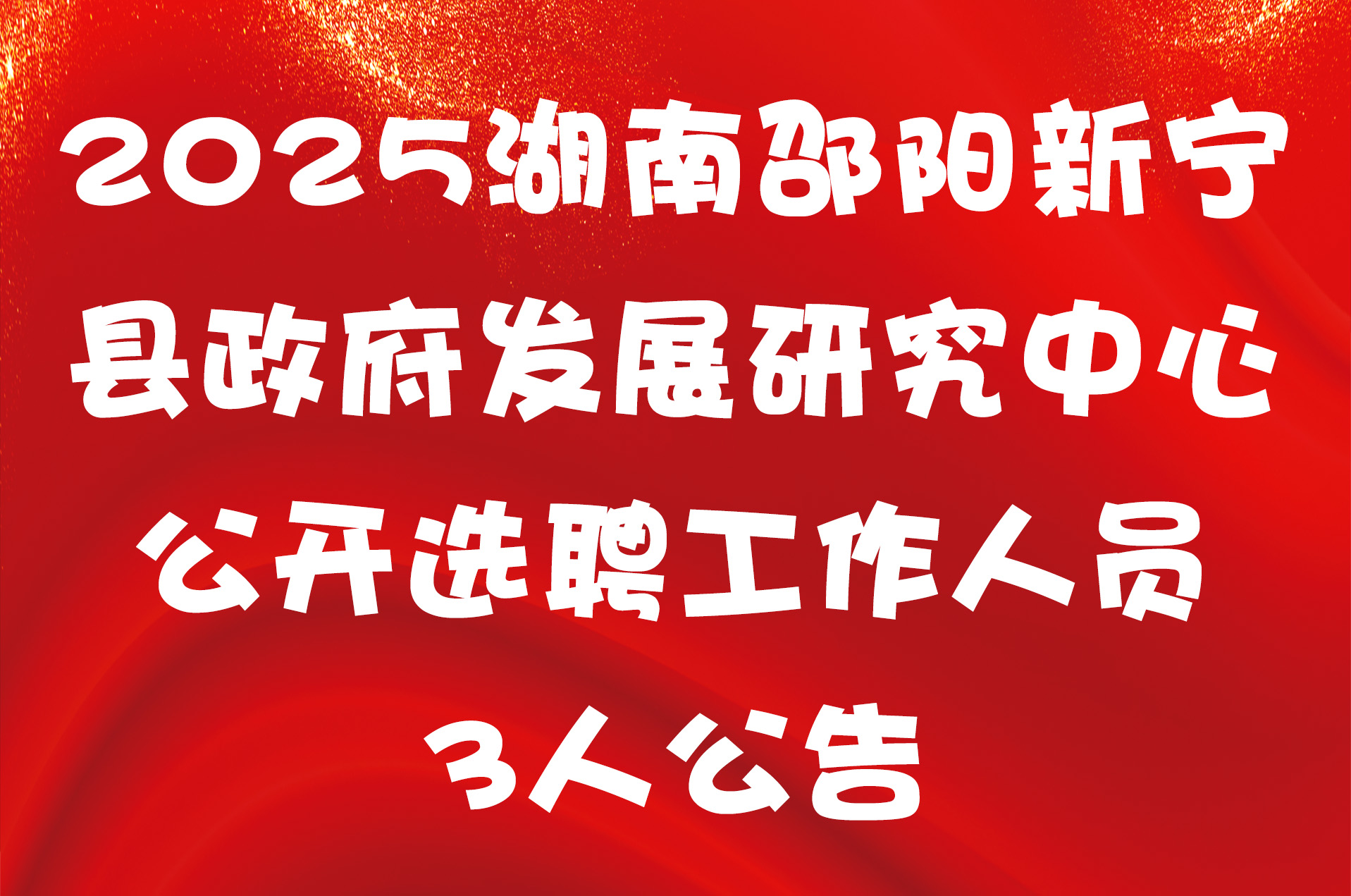 2025湖南邵阳新宁县政府发展研究中心公开选聘工作人员3人公告
