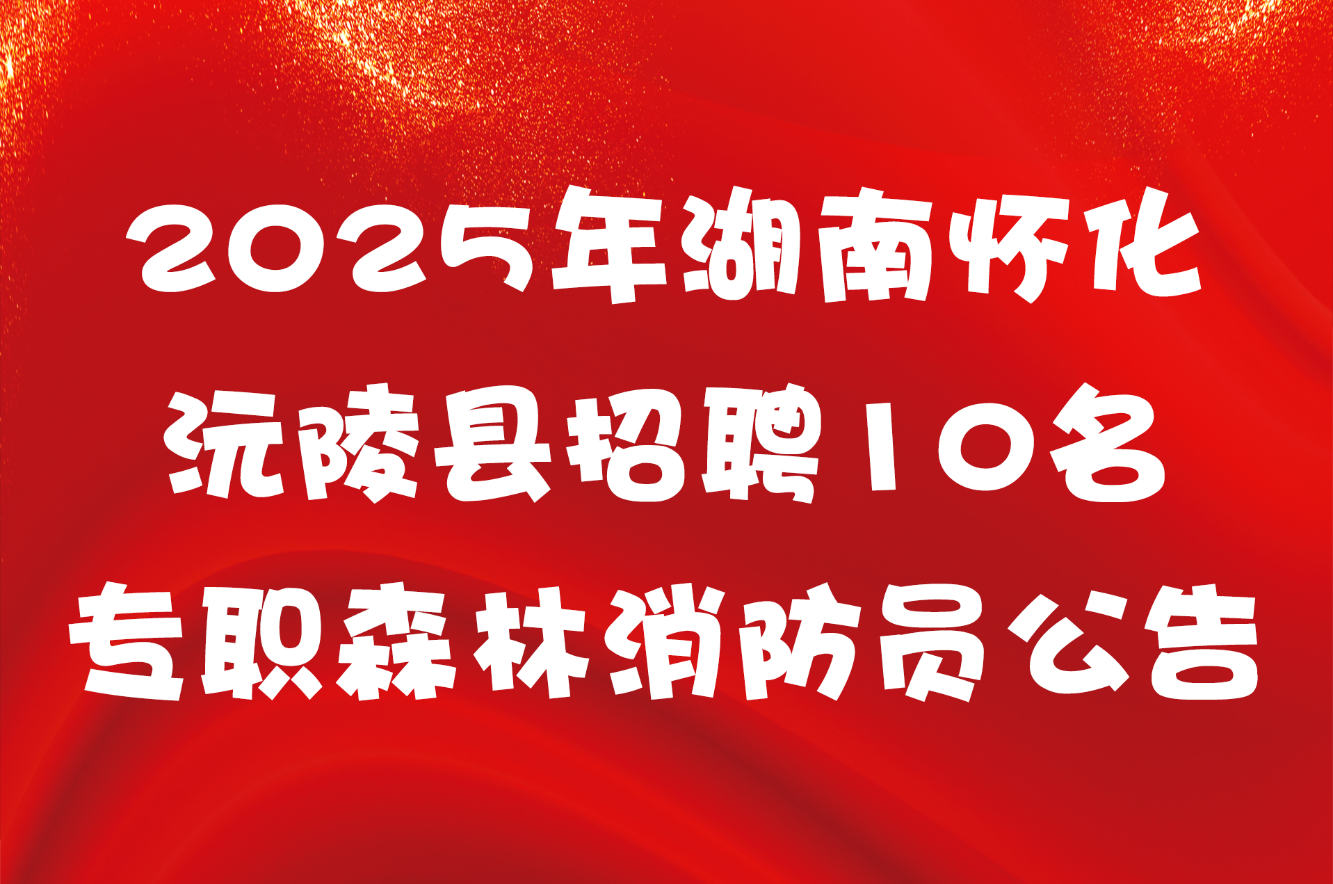 2025年湖南怀化沅陵县招聘10名专职森林消防员公告