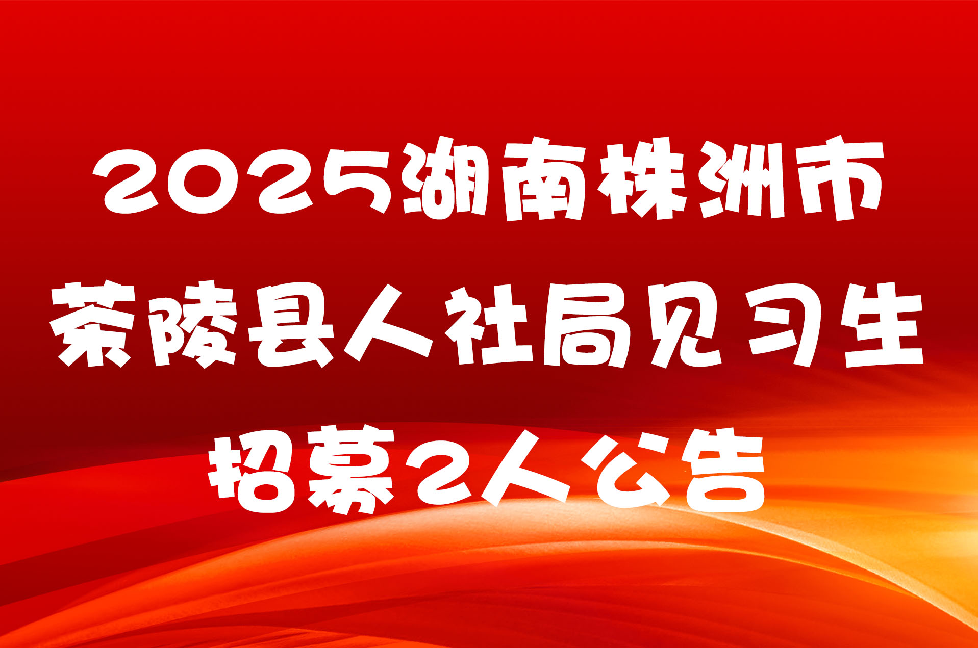 2025湖南株洲市茶陵县人社局见习生招募2人公告