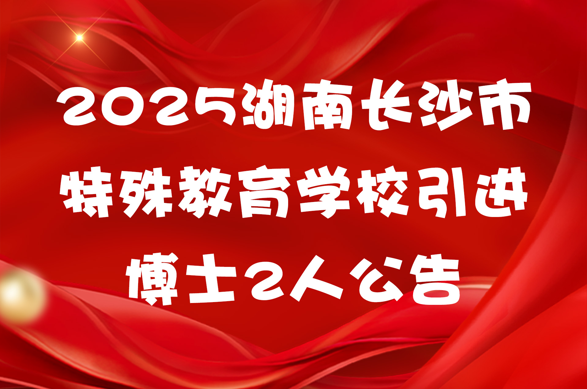 2025湖南长沙市特殊教育学校引进博士2人公告