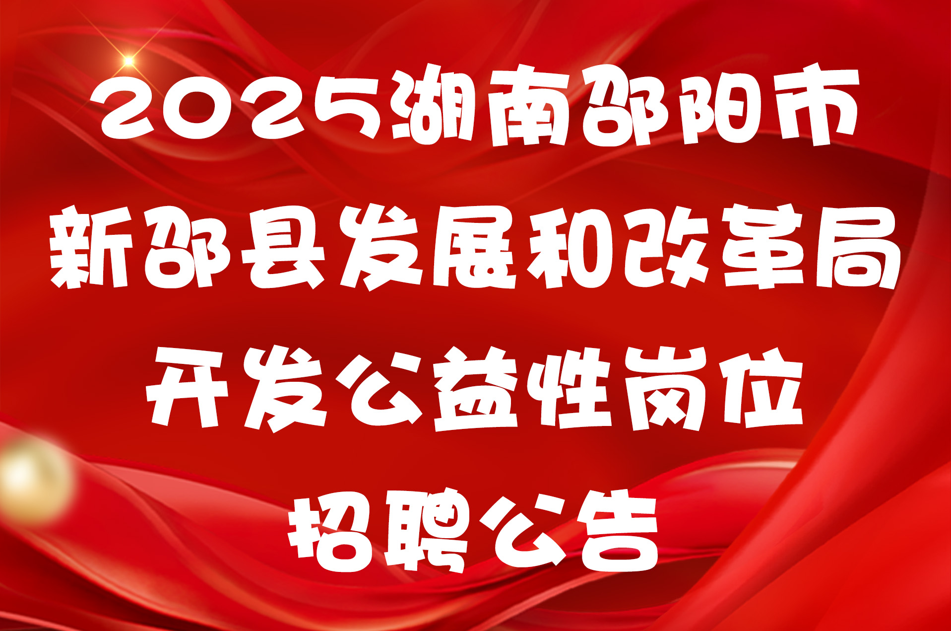 2025湖南邵阳市新邵县发展和改革局开发公益性岗位招聘公告