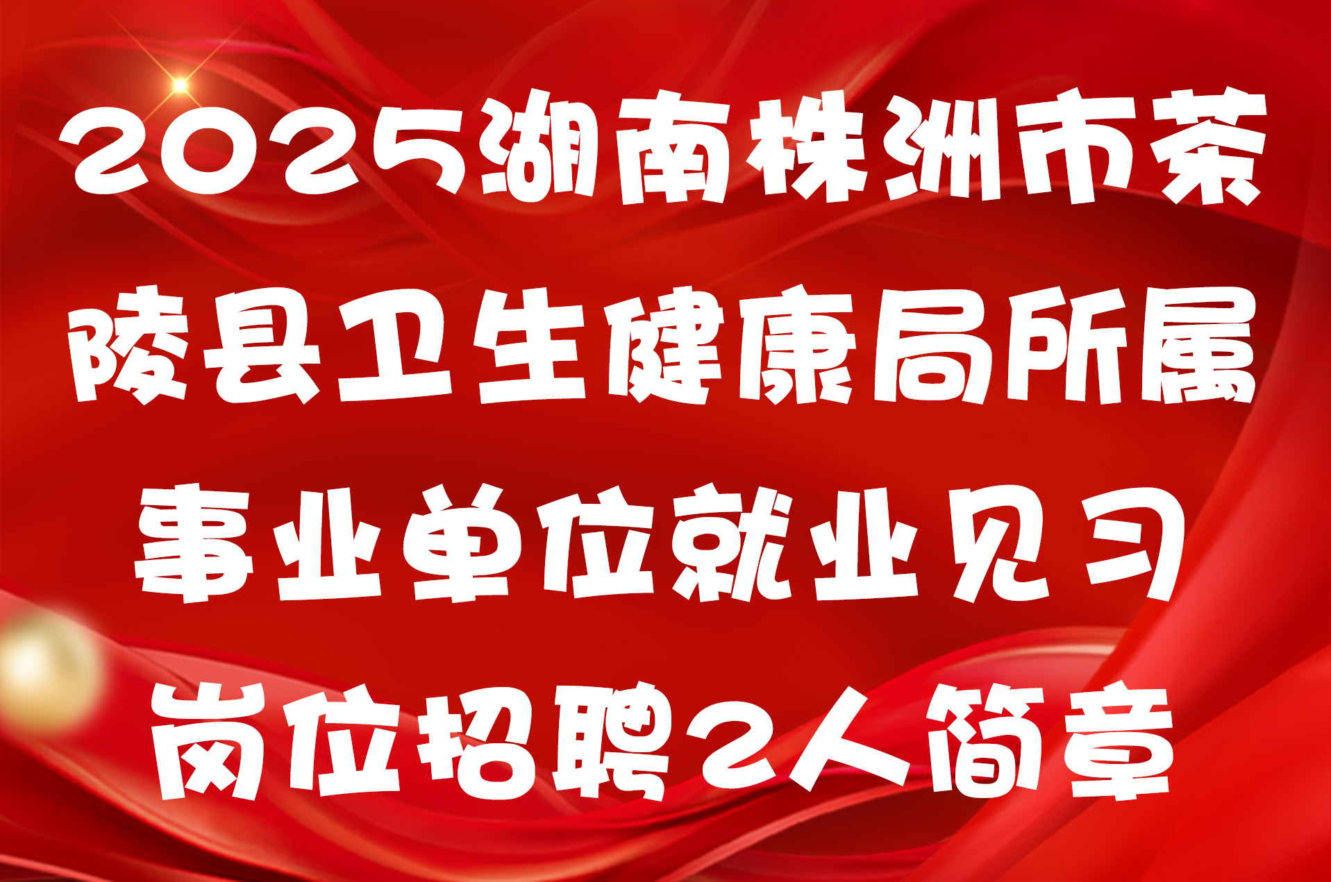 2025湖南株洲市茶陵县卫生健康局所属事业单位就业见习岗位招聘2人简章