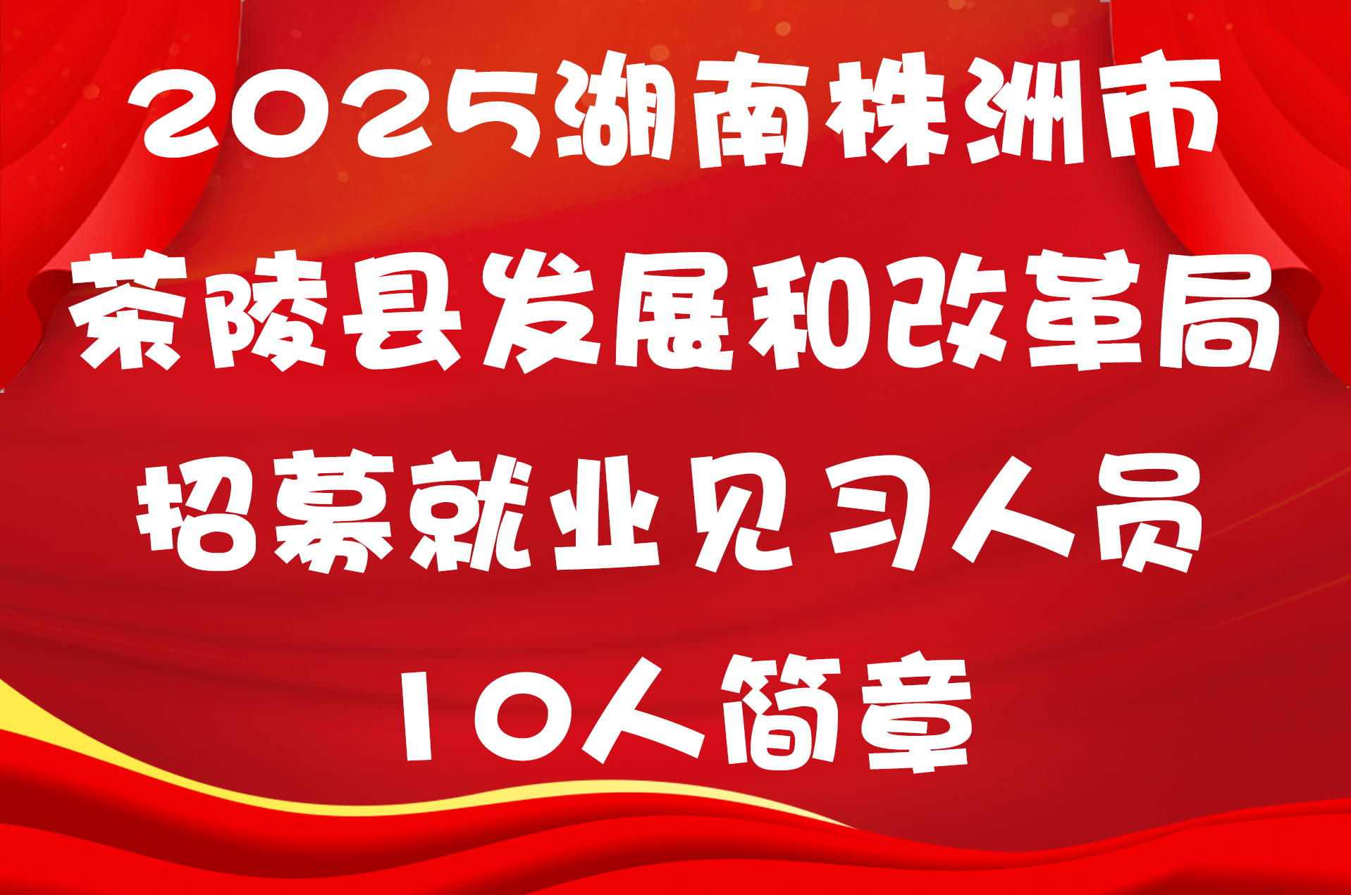 2025湖南株洲市茶陵县发展和改革局招募就业见习人员10人简章