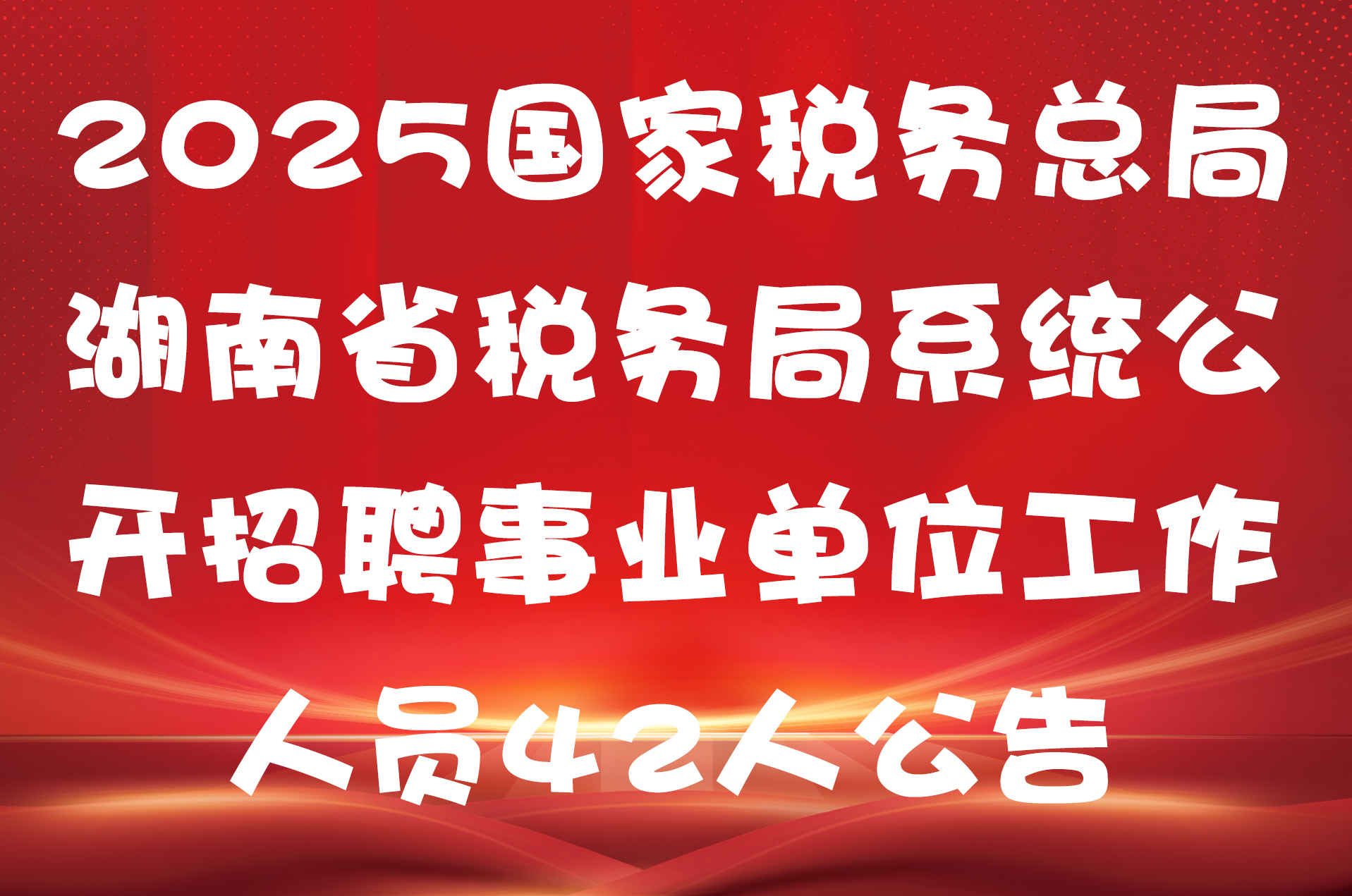 2025国家税务总局湖南省税务局系统公开招聘事业单位工作人员42人公告