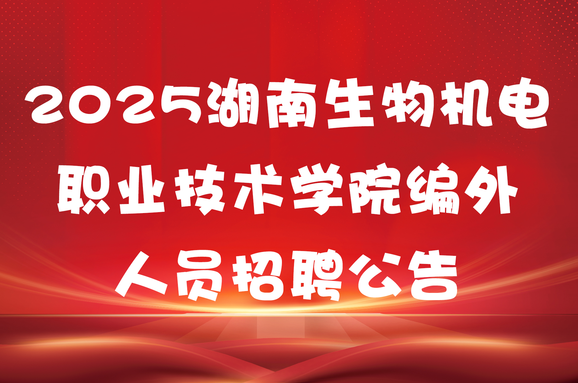 2025湖南生物机电职业技术学院编外人员招聘公告