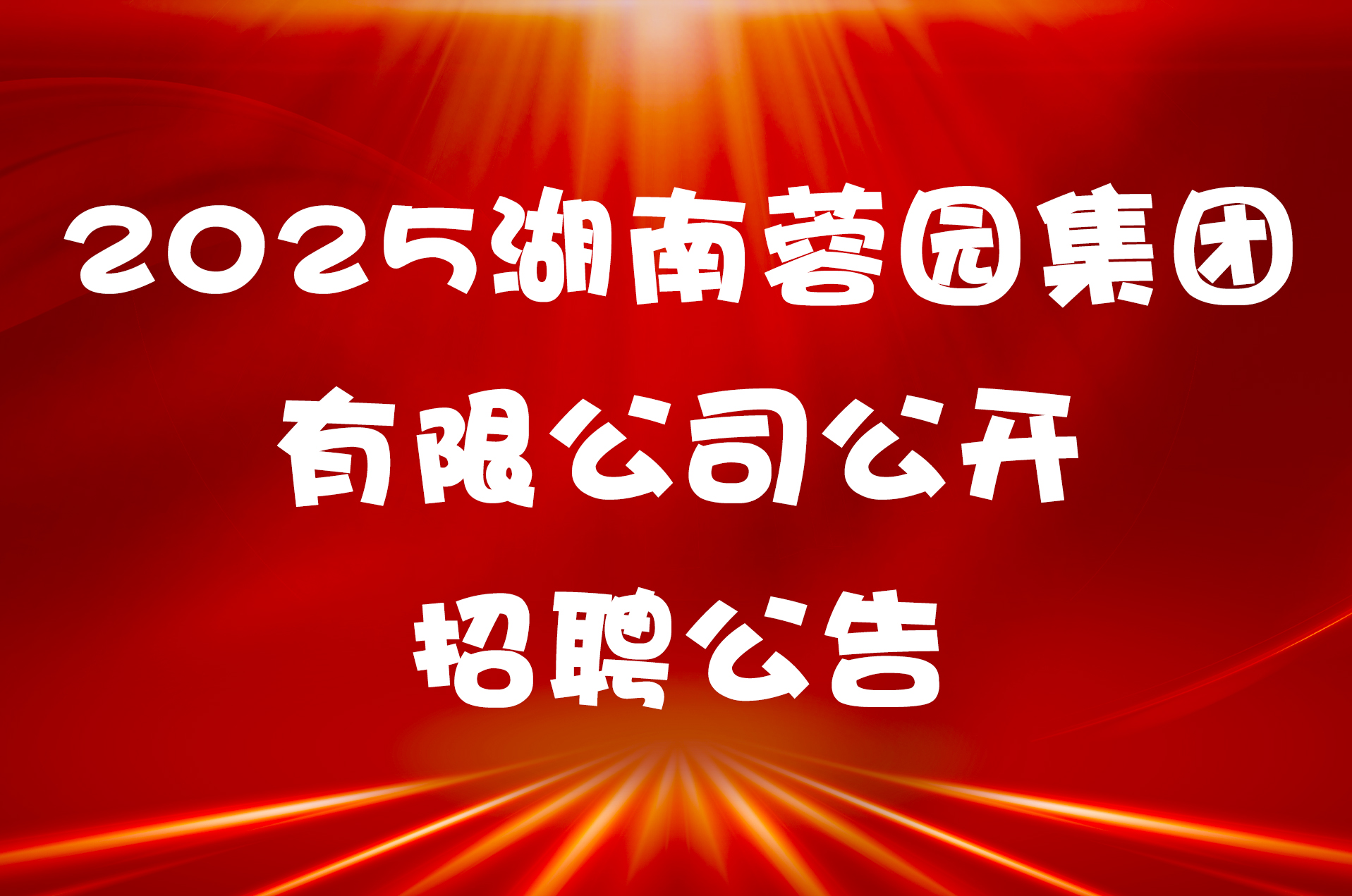 2025湖南蓉园集团有限公司公开招聘公告