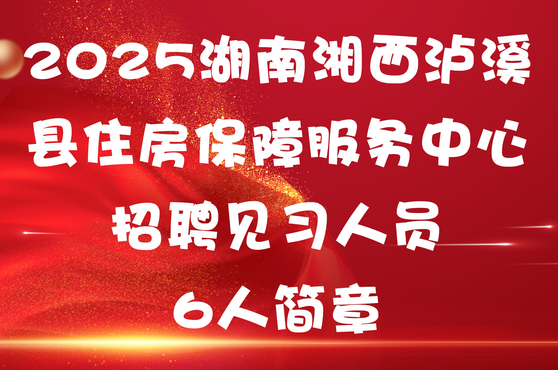 2025湖南湘西泸溪县住房保障服务中心招聘见习人员6人简章