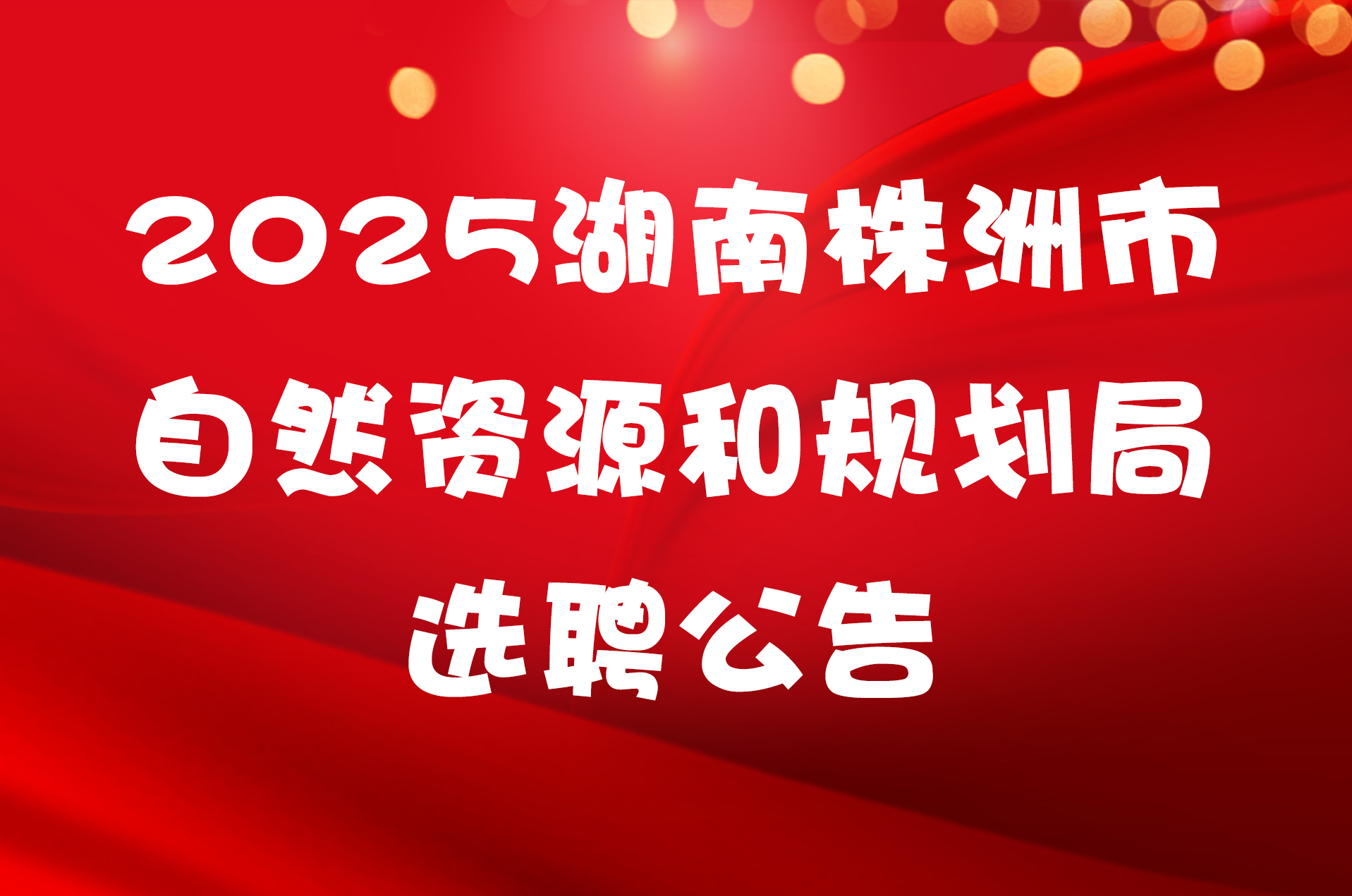 2025湖南株洲市自然资源和规划局选聘公告