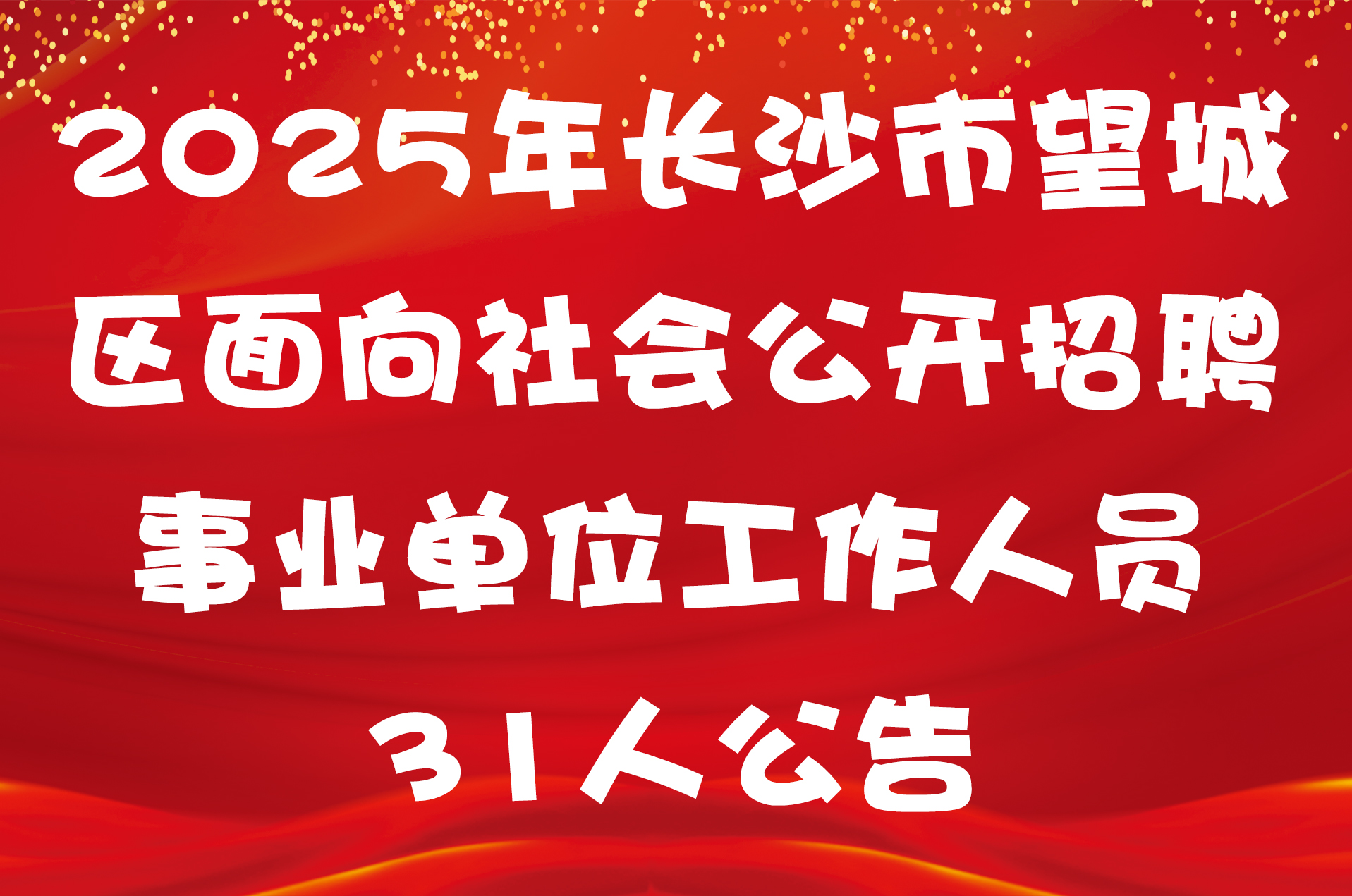 2025年长沙市望城区面向社会公开招聘事业单位工作人员31人公告