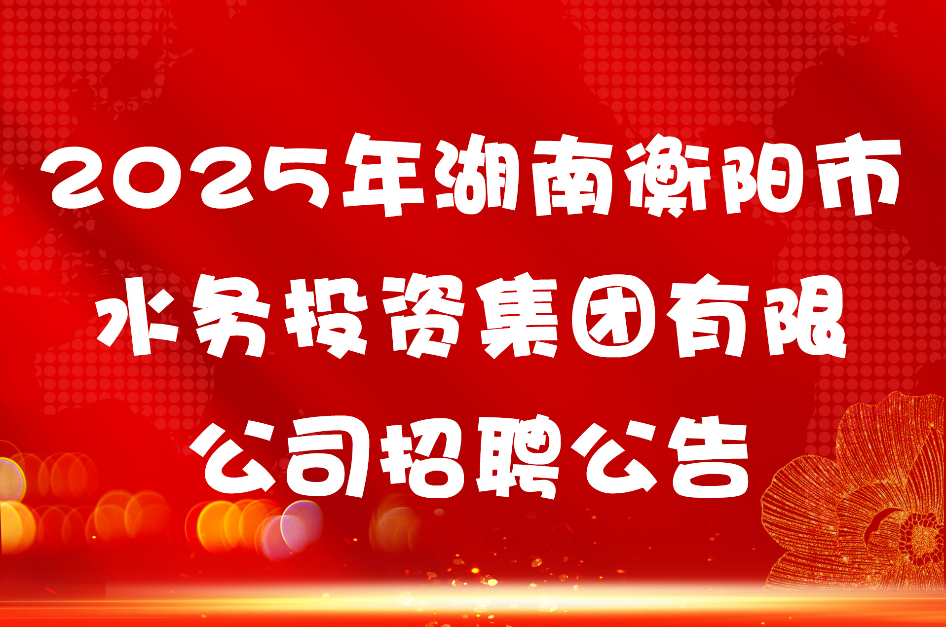 2025年湖南衡阳市水务投资集团有限公司招聘公告