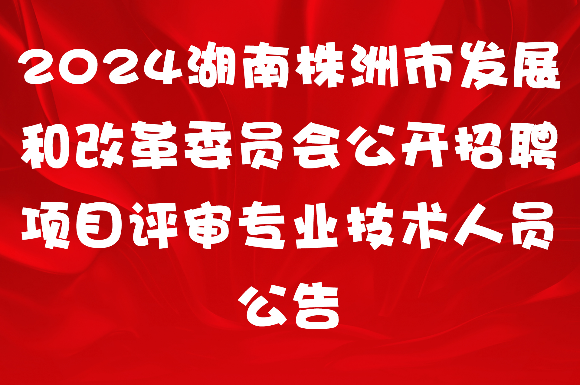2024湖南株洲市发展和改革委员会公开招聘项目评审专业技术人员公告