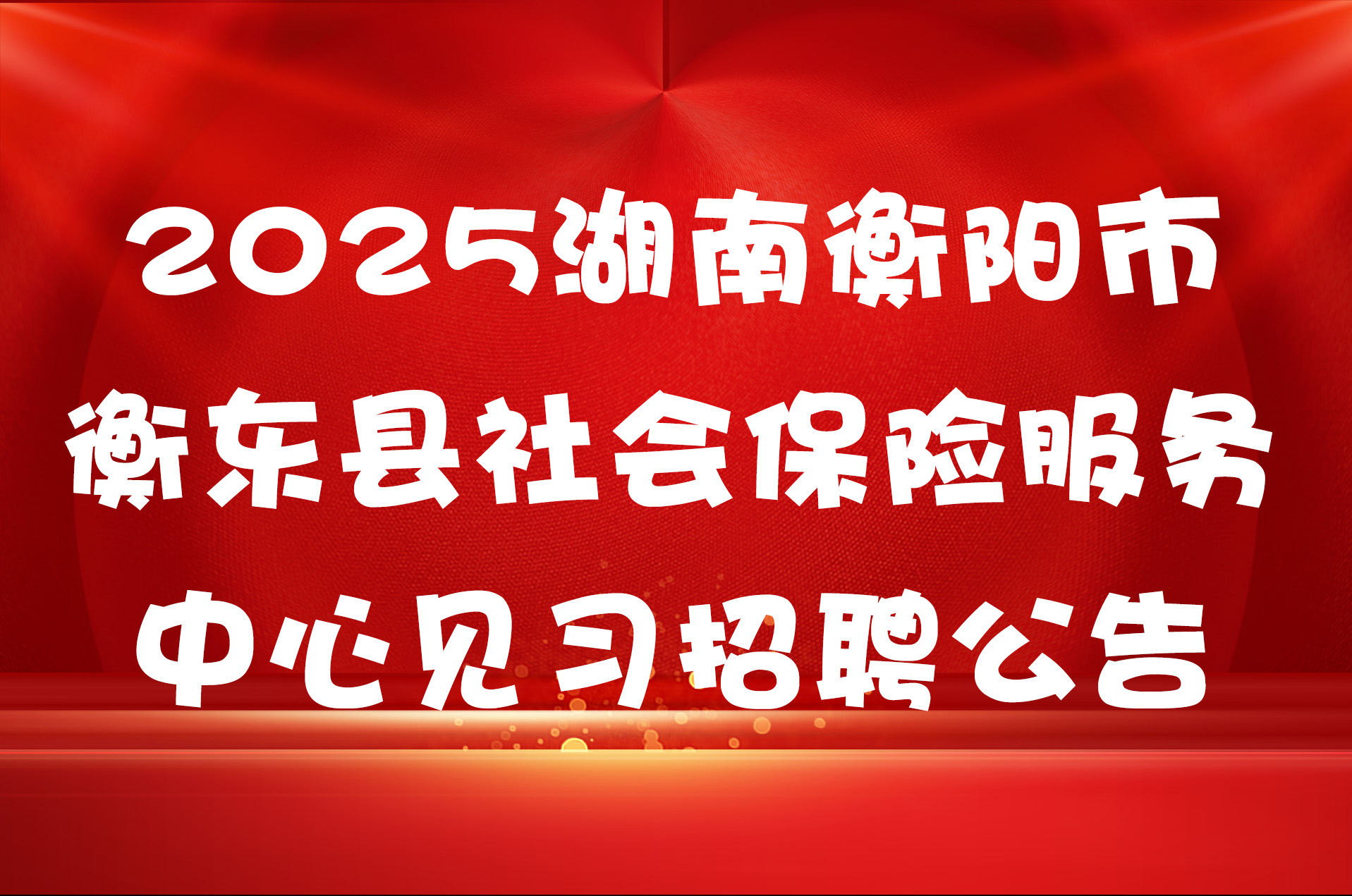 2025湖南衡阳市衡东县社会保险服务中心见习招聘公告