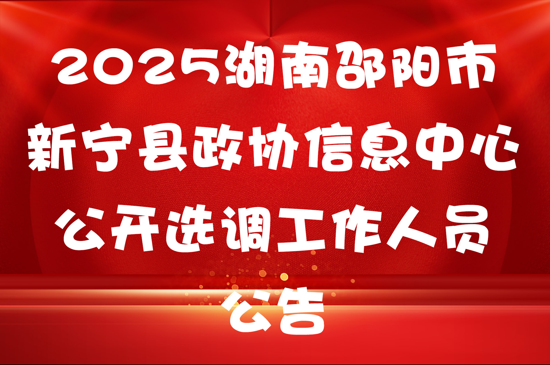 2025湖南邵阳市新宁县政协信息中心公开选调工作人员公告