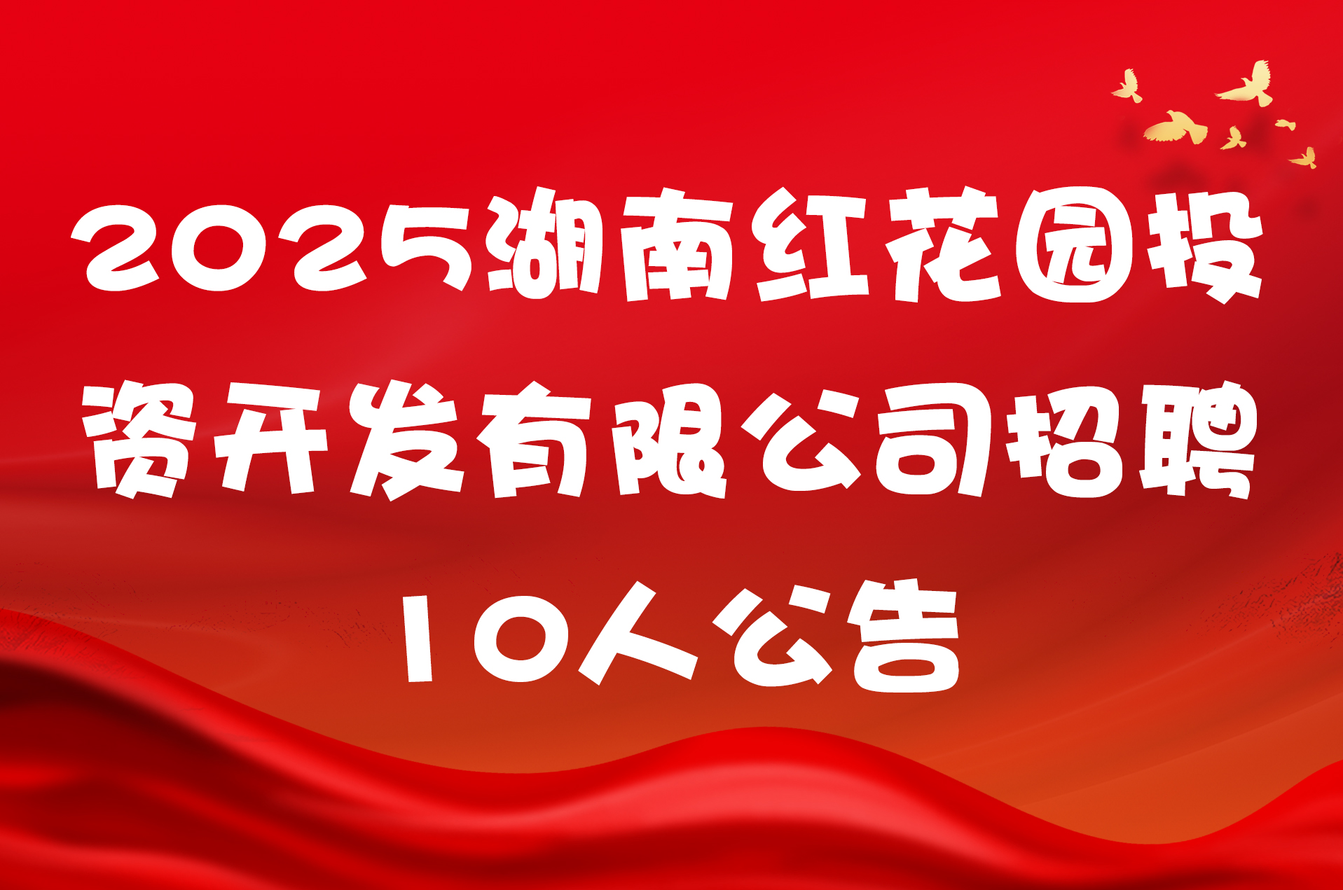 2025湖南红花园投资开发有限公司招聘10人公告