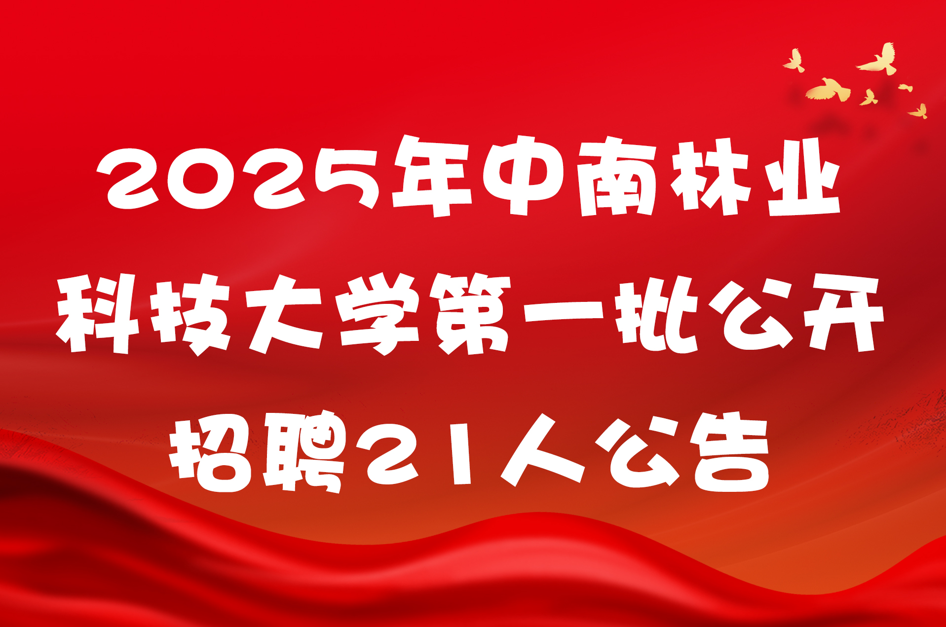 2025年中南林业科技大学第一批公开招聘21人公告