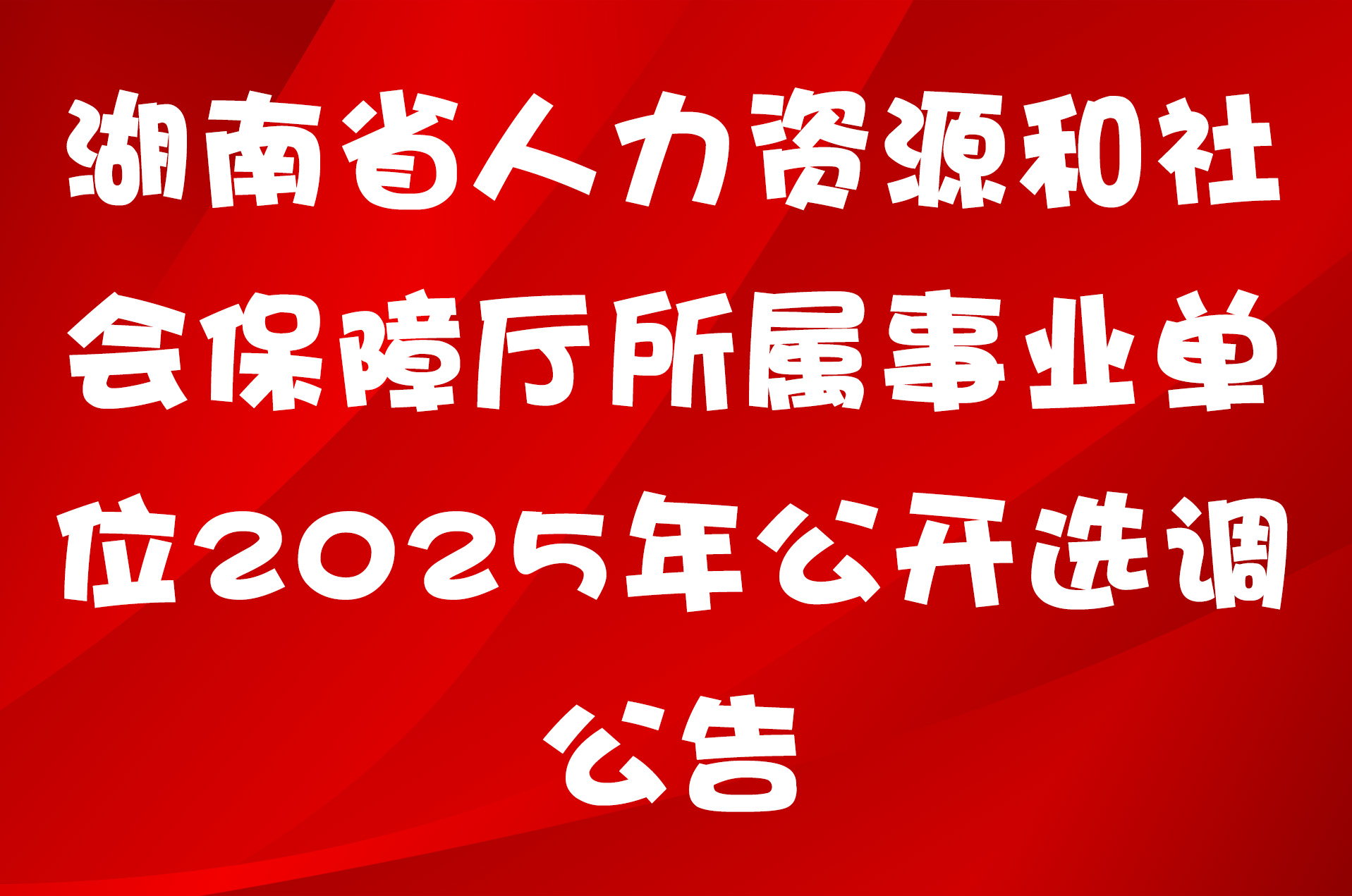 湖南省人力资源和社会保障厅所属事业单位2025年公开选调公告