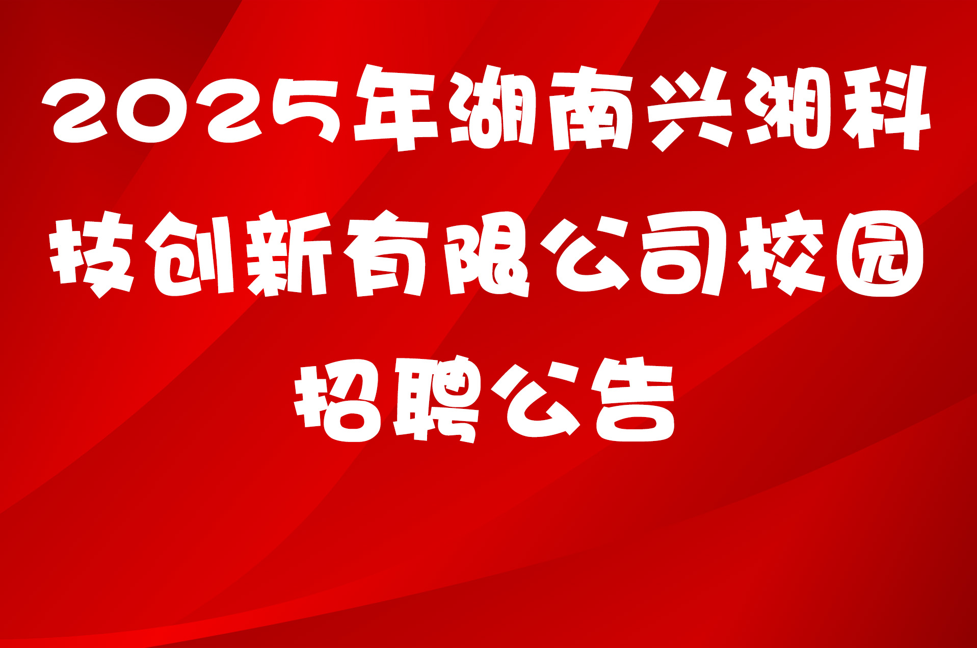2025年湖南兴湘科技创新有限公司校园招聘公告